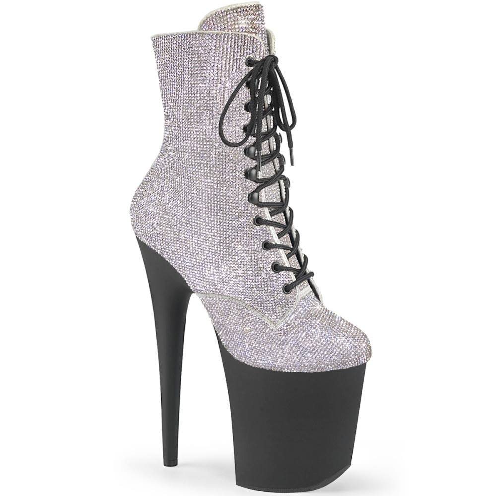 Pleaser - FLAMINGO1020RS Bottes de plateforme, Pole dance chaussures - Couleur argent/Noir Product image